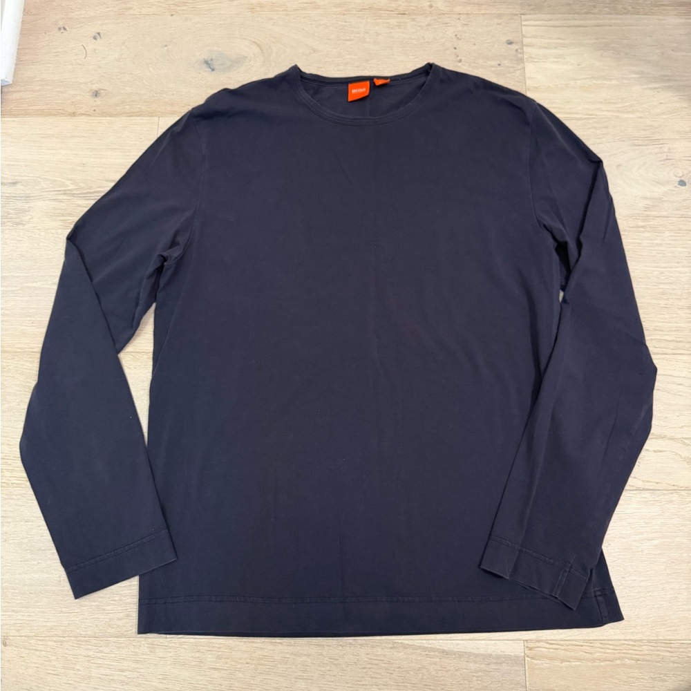 Hugo Boss Dark Blue Long Sleeve Tee Size XL